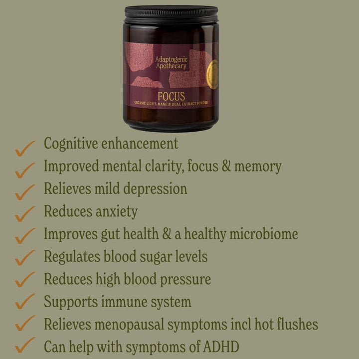 Focus – For Improved Mental Performance, Gut Health, Anxiety, ADHD, Menopause Symptoms