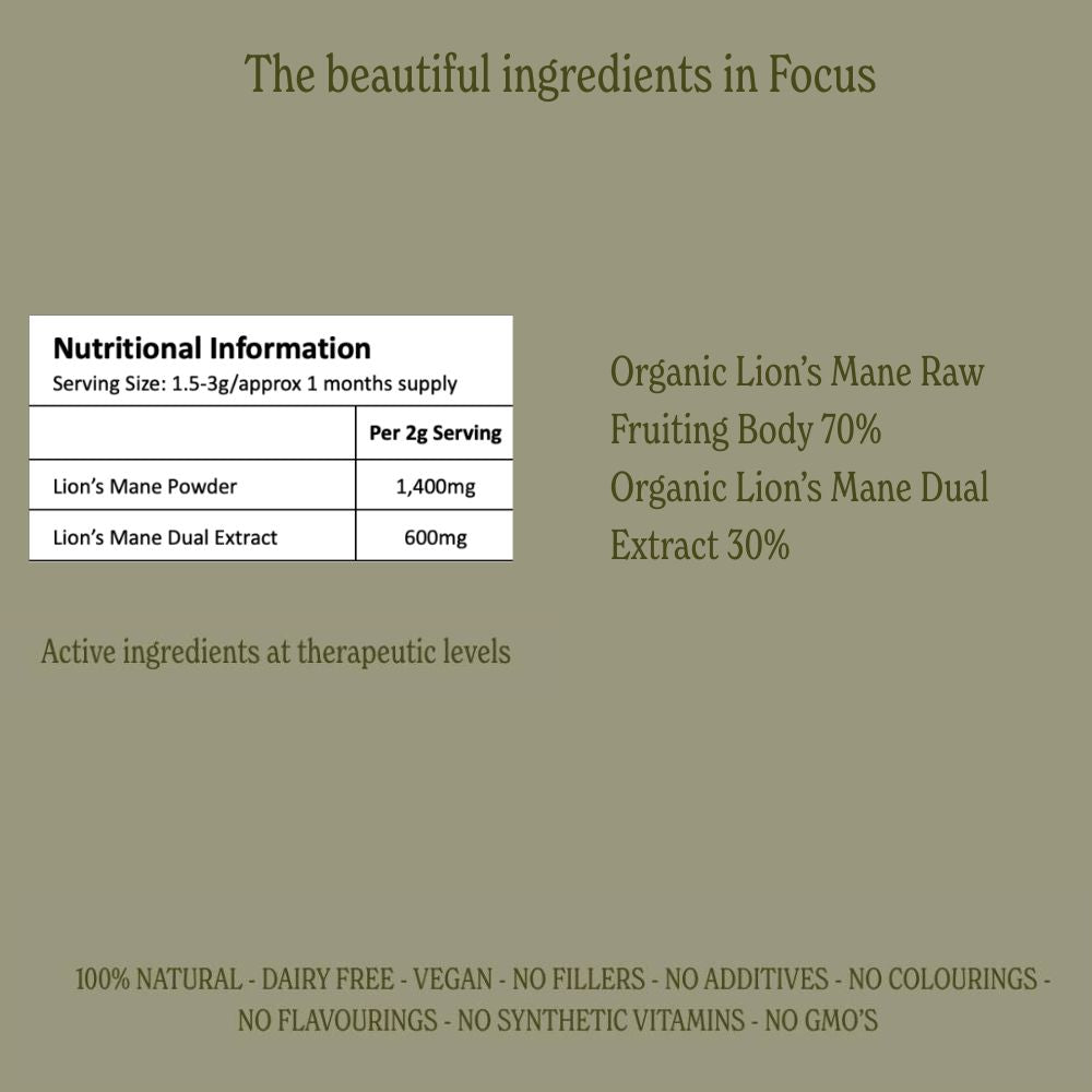 Focus – For Improved Mental Performance, Gut Health, Anxiety, ADHD, Menopause Symptoms